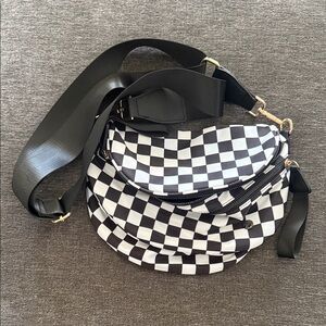 Checkered Black and White Women's Bag
